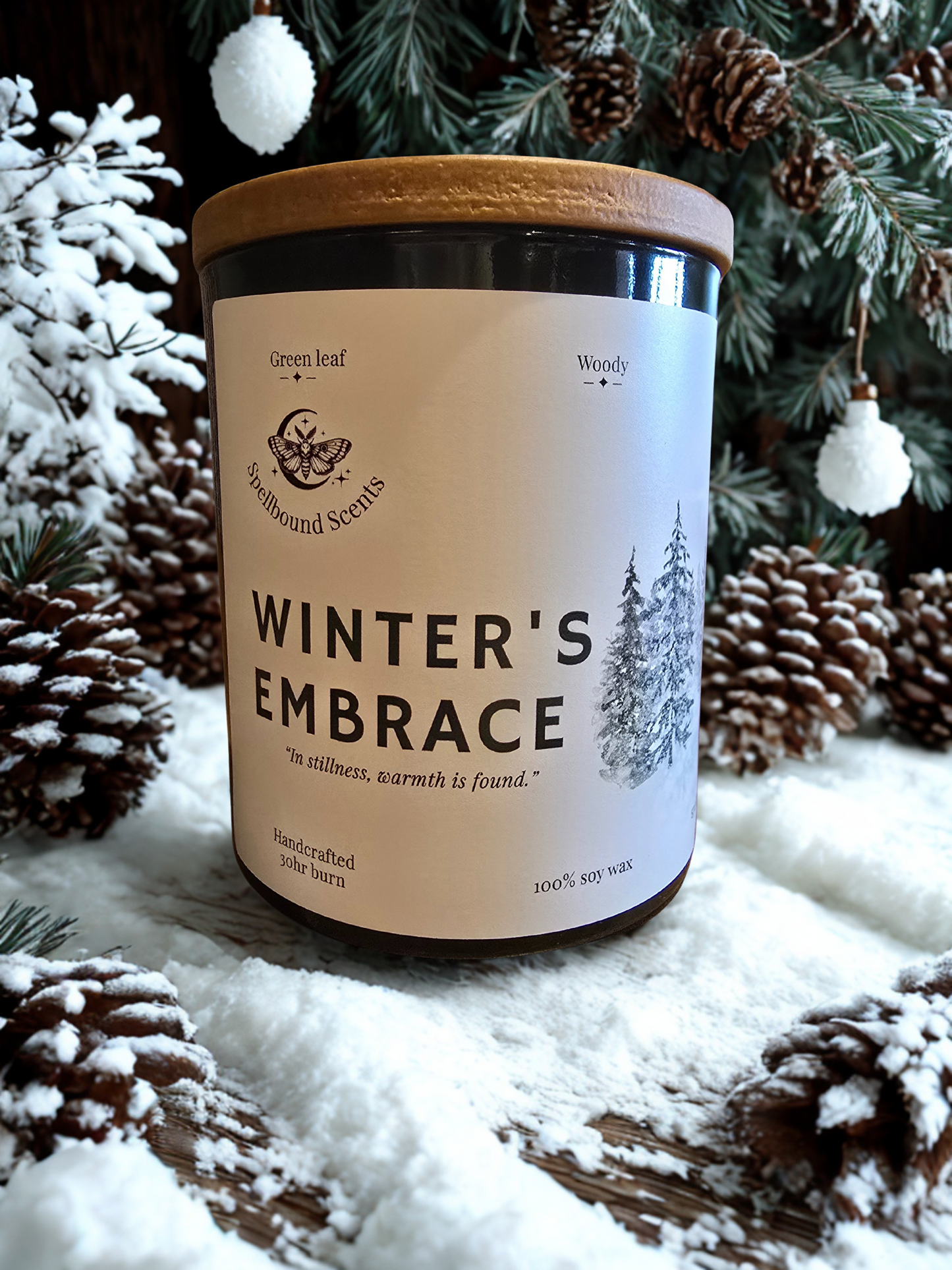 Winter’s Embrace Candle – Raspberry, Pine, Clove & Caramel
