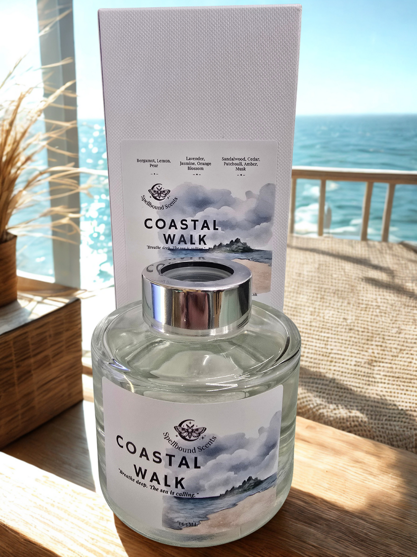 Coastal Walk Reed Diffuser – Sea Breeze, Driftwood & Mineral Air (165ml)