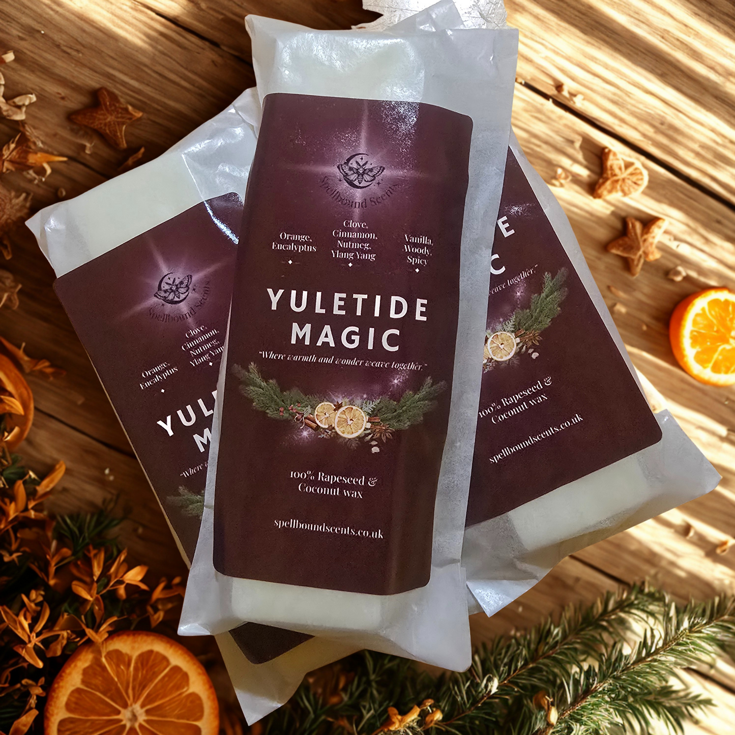 Yuletide Magic Wax Melts | Festive Spiced Orange & Vanilla | Spellbound Scents