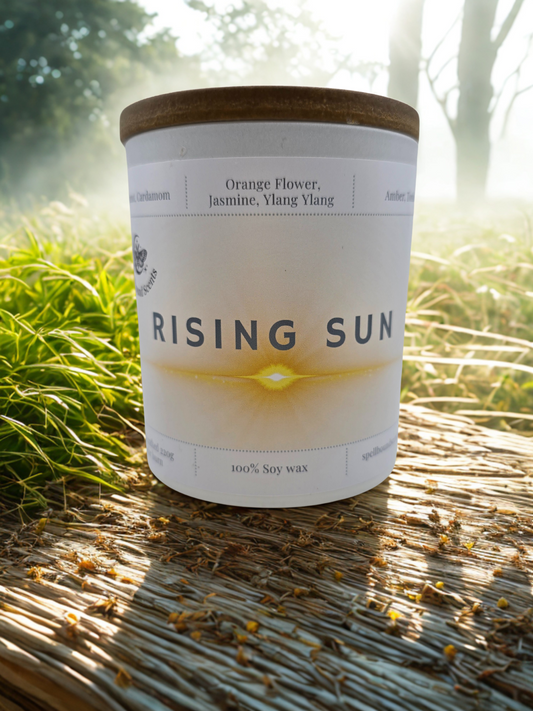 Rising Sun Candle- Golden citrus, Soft florals, Radiant warmth.