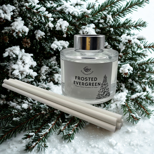 Frosted Evergreen Reed Diffuser – Winter, Forest & Spellbound Stillness