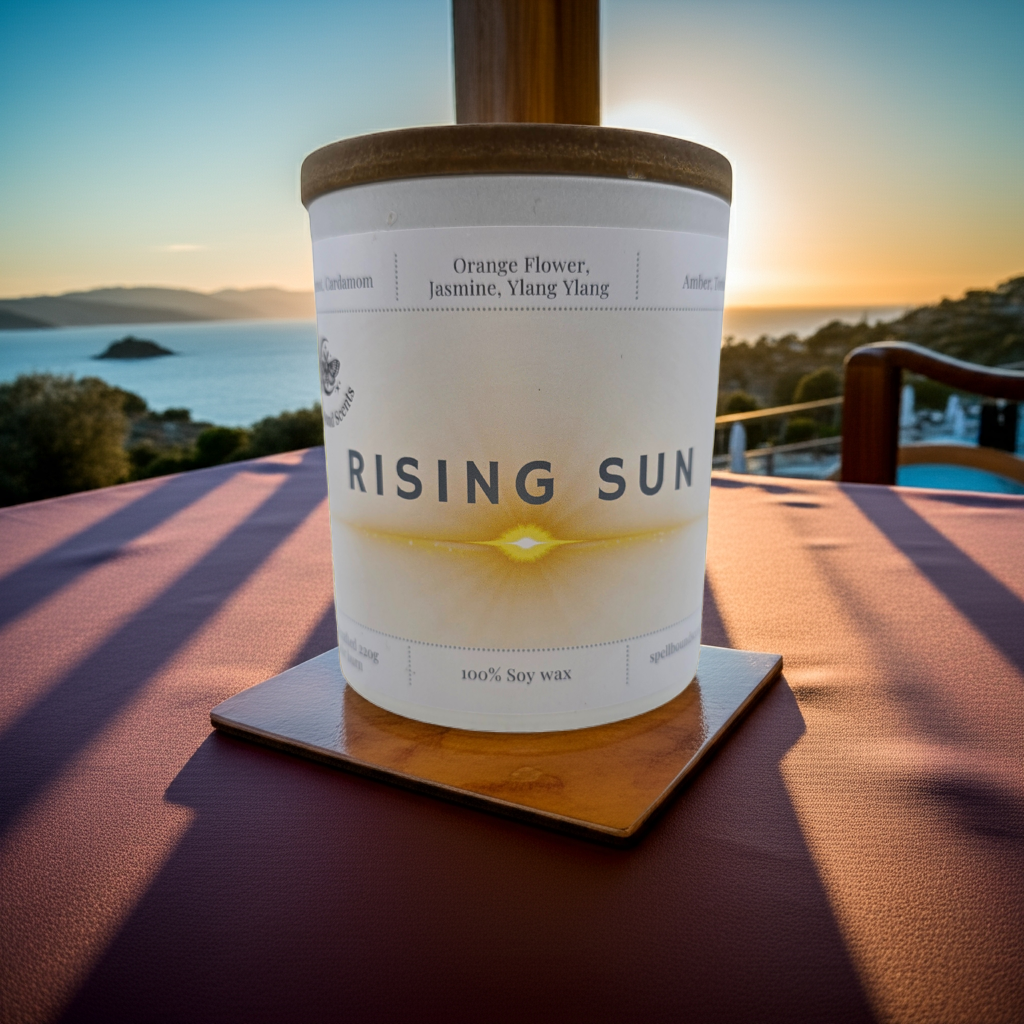 Rising Sun Candle- Golden citrus, Soft florals, Radiant warmth.