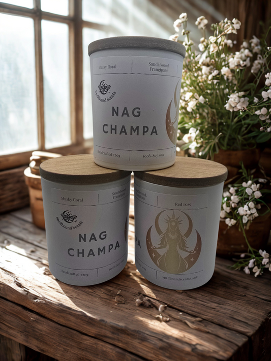 Nag Champa Candle – Timeless Incense & Floral Elegance