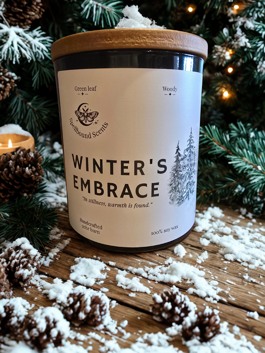 Winter’s Embrace Candle – Raspberry, Pine, Clove & Caramel