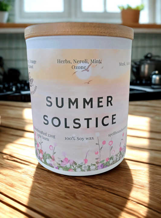 Summer Solstice Candle – Citrus, Herbs & Amber Ritual | Spellbound Scents