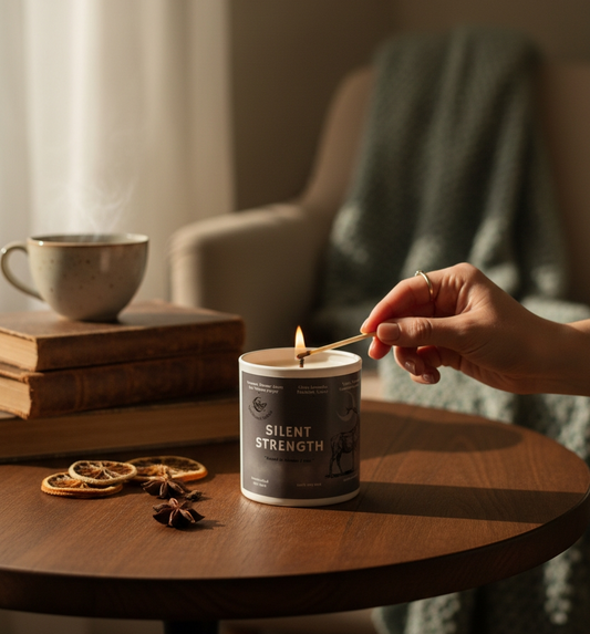 Silent Strength Fragrance Oil Candle – Clove, Patchouli & Deep Woods