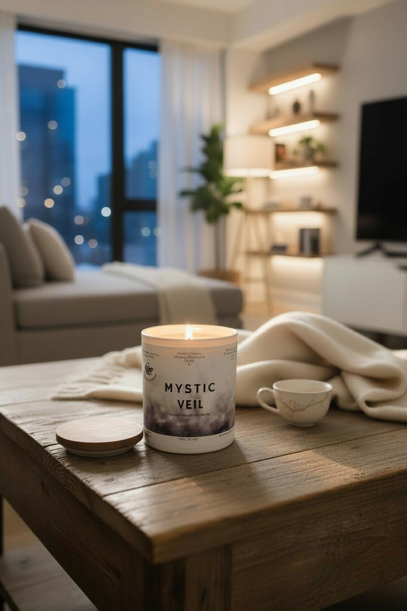 Mystic Veil Fragrance Oil Candle – Neroli, Jasmine & Soft Incense