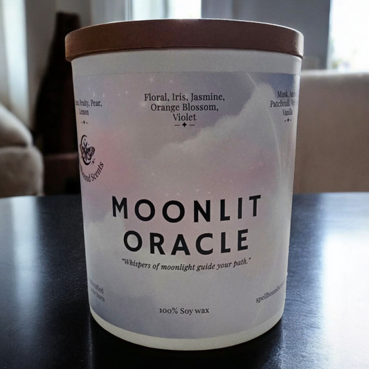 Moonlit Oracle Candle – Celestial Fragrance, Hand-Poured Magic.