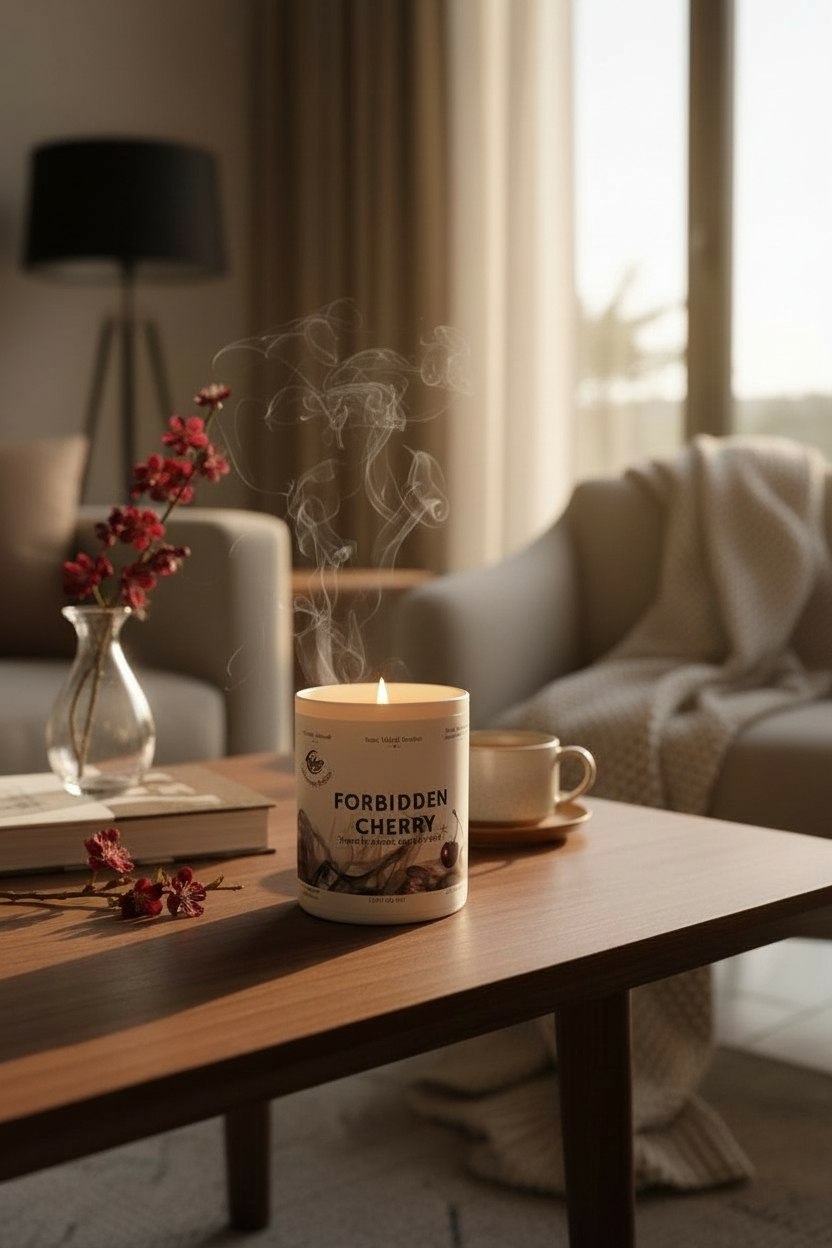 Forbidden Cherry Fragrance Oil Candle – Dark Cherry, Vanilla & Tonka