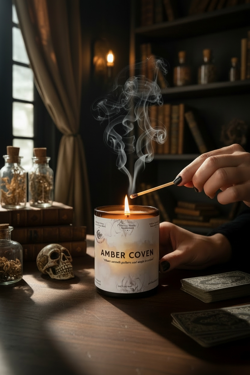 Amber Coven Fragrance Oil Candle – Warm Honey & Resinous Woods
