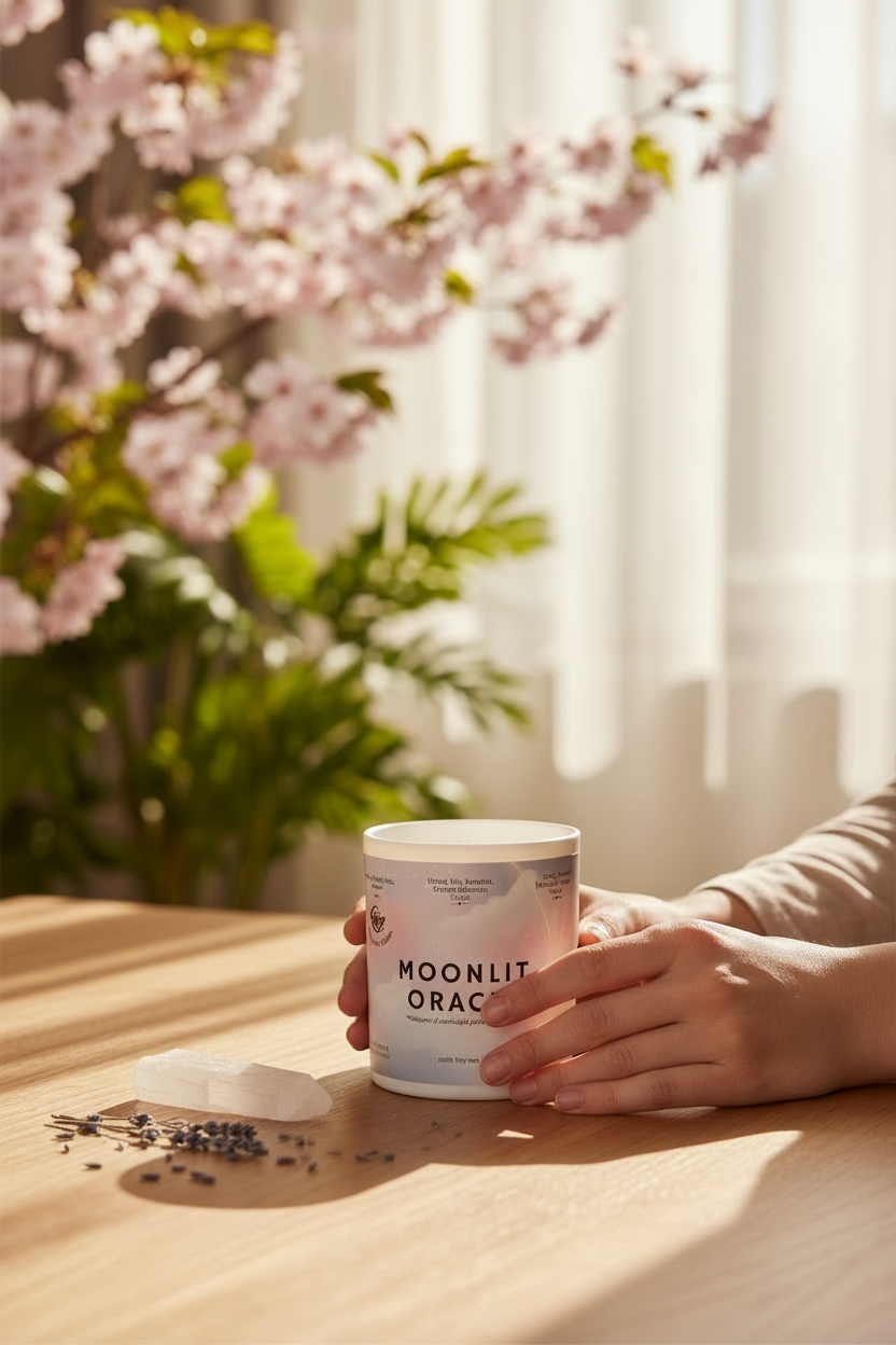 Moonlit Oracle Fragrance Oil Candle – Pear, Soft Florals & Mystic Amber