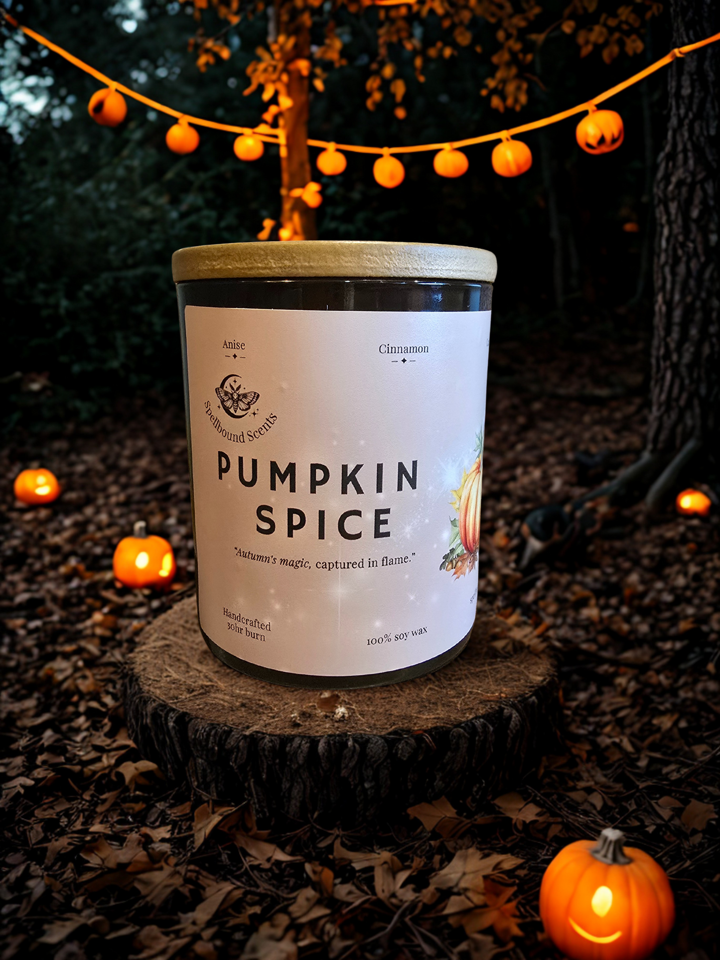 Pumpkin Spice Candle – Eco-Luxury Soy Wax Candle with Cinnamon, Nutmeg, Clove & Sweet Pumpkin