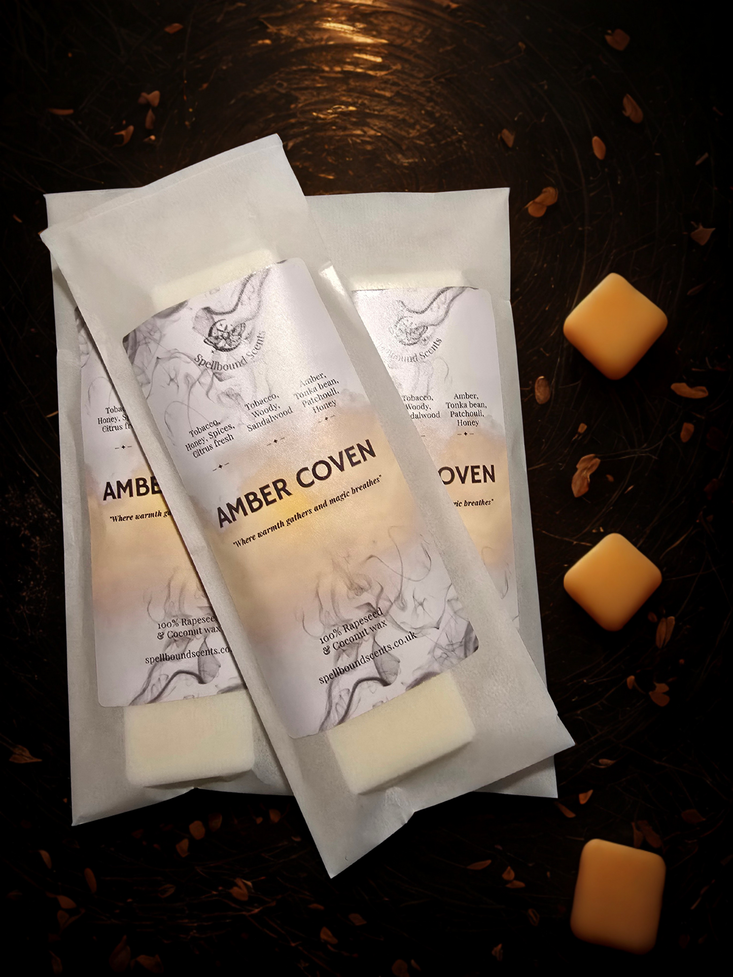 Amber Coven Wax Melts – Warm Tobacco, Honey & Amber Glow