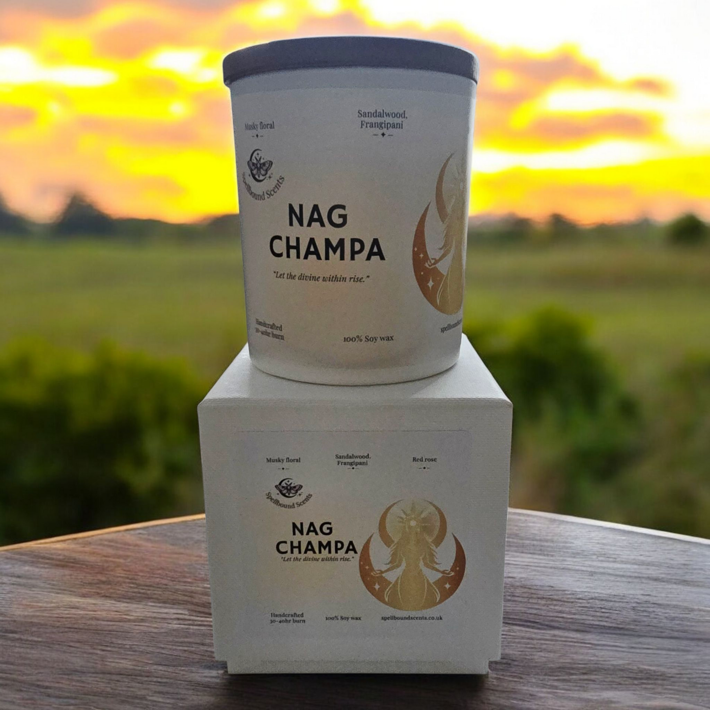 Nag Champa Fragrance Oil Candle – Sandalwood, Floral Resin & Sacred Incense