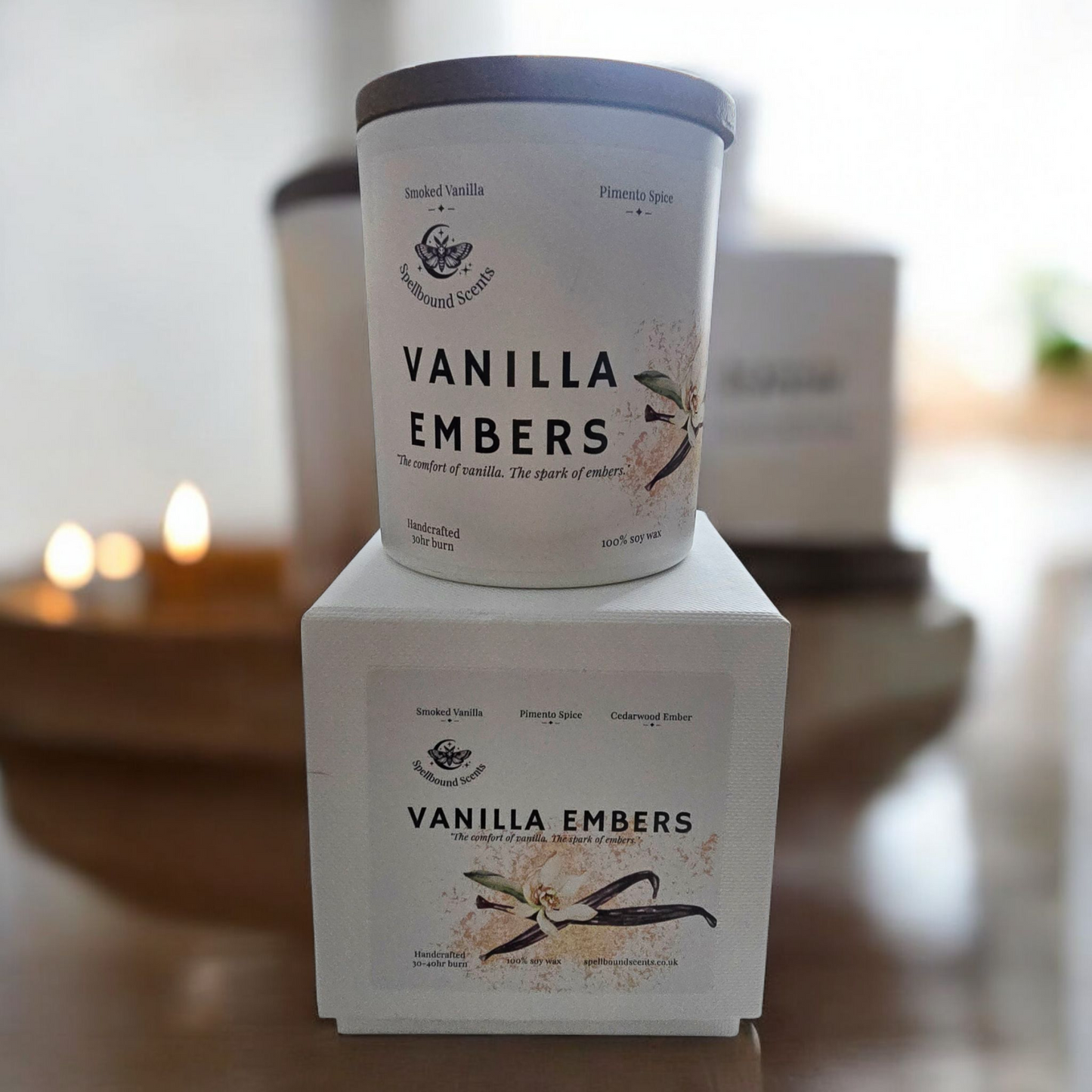 Vanilla Embers Fragrance Oil Candle – Spiced Vanilla & Smouldering Woods