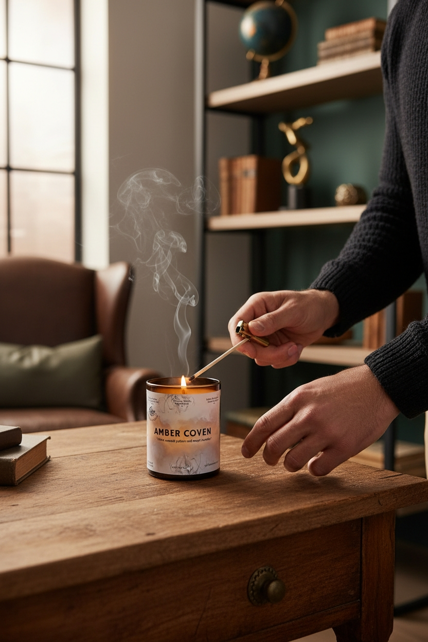 Amber Coven Fragrance Oil Candle – Warm Honey & Resinous Woods