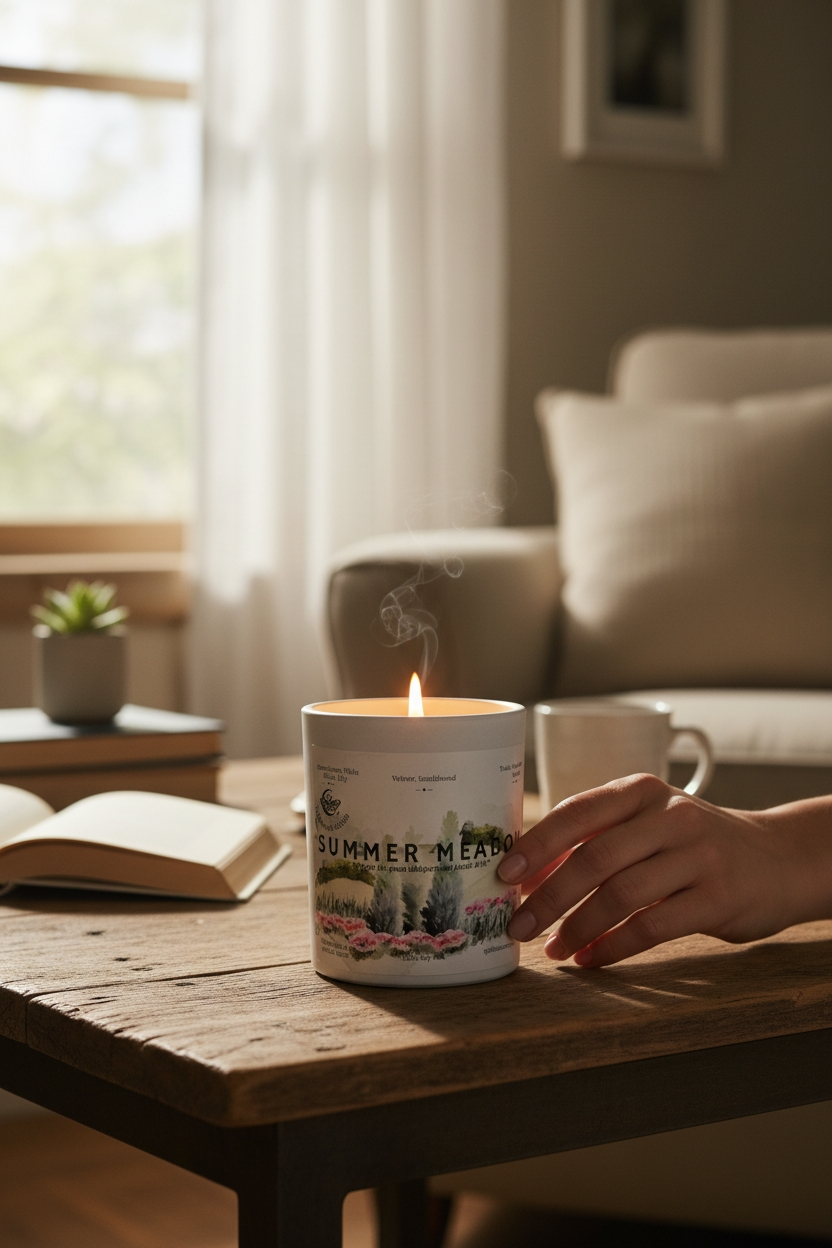 Summer Meadows Fragrance Oil Candle – Lily, Soft Florals & Cotton Musk