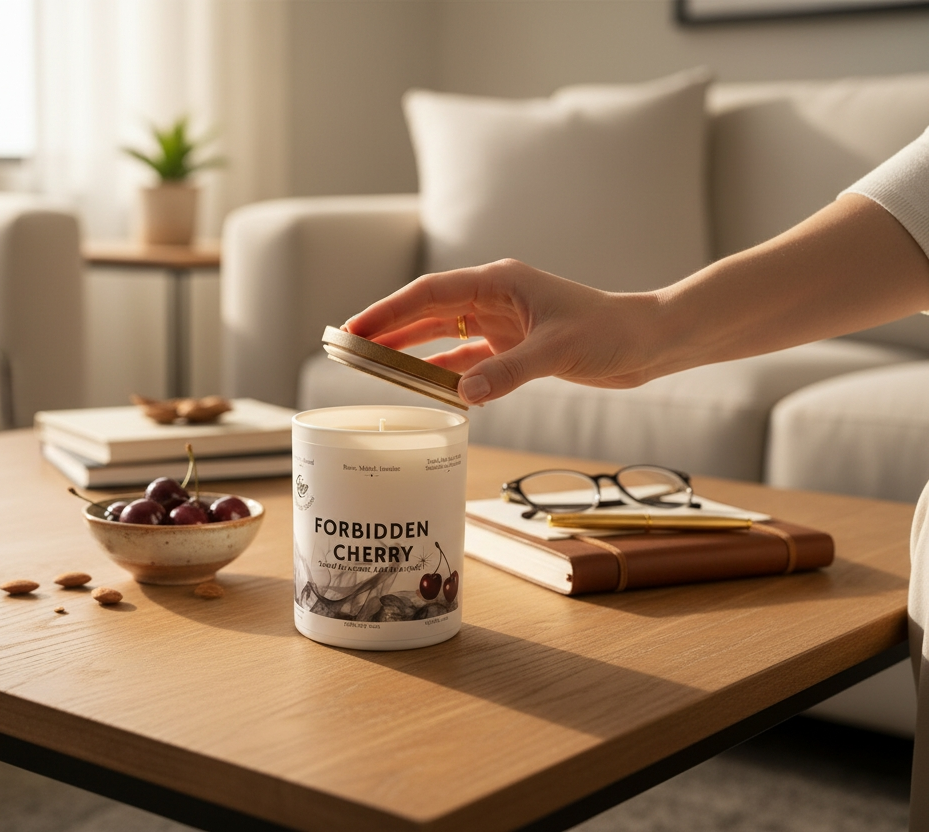 Forbidden Cherry Fragrance Oil Candle – Dark Cherry, Vanilla & Tonka