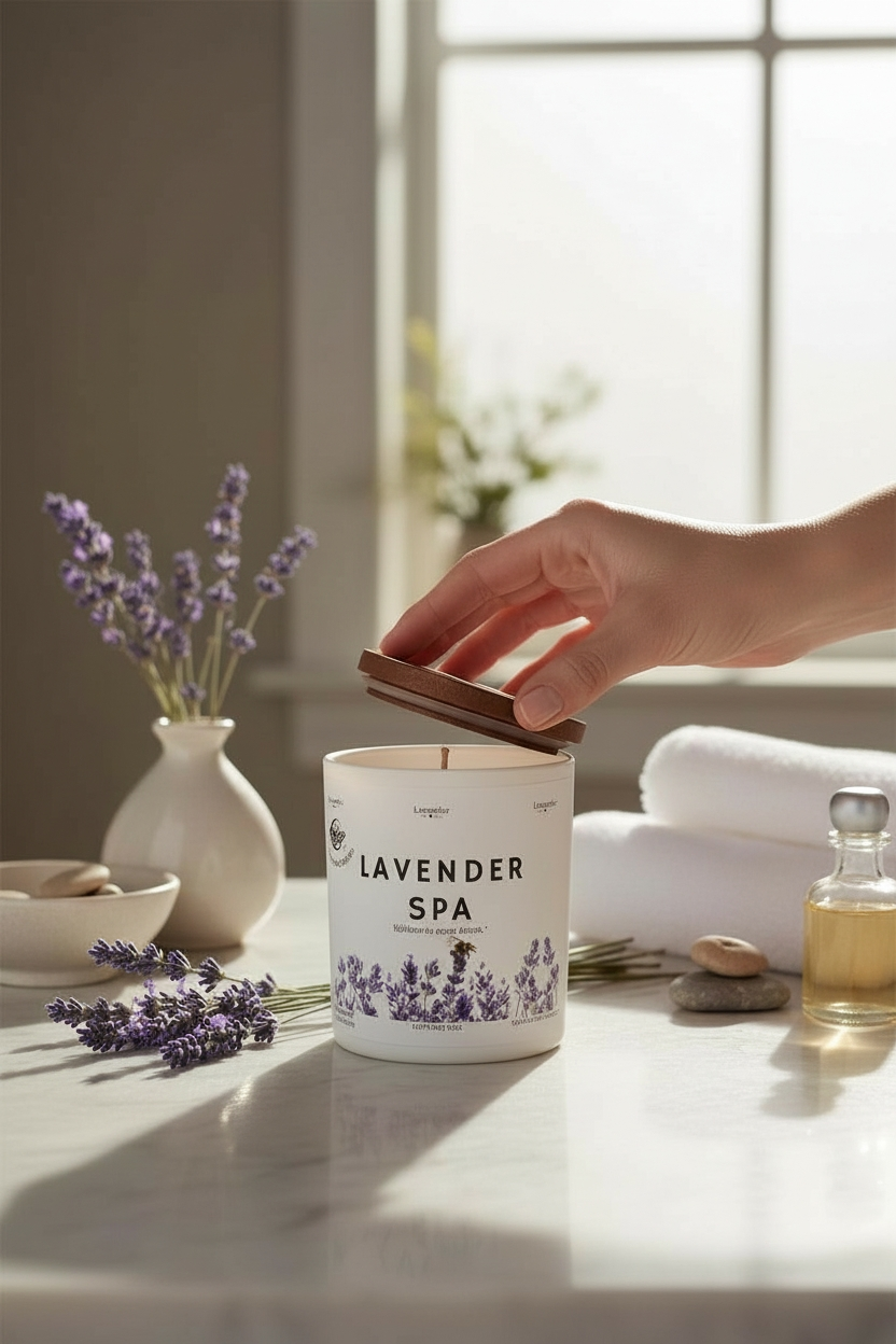 Lavender Spa Fragrance Oil Candle – Fresh Lavender, Soft Florals & Gentle Musk