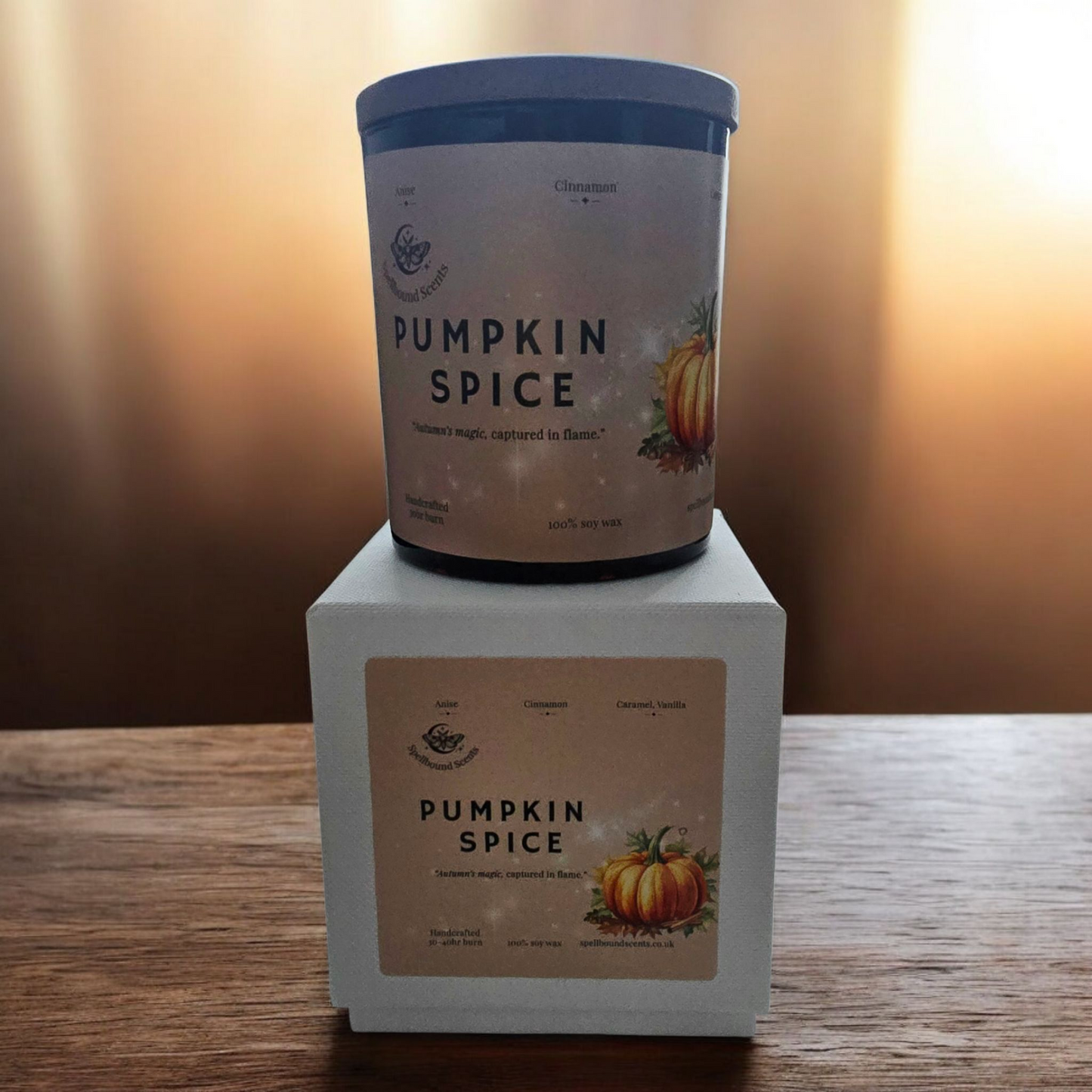 Pumpkin Spice Candle – Eco-Luxury Soy Wax Candle with Cinnamon, Nutmeg, Clove & Sweet Pumpkin