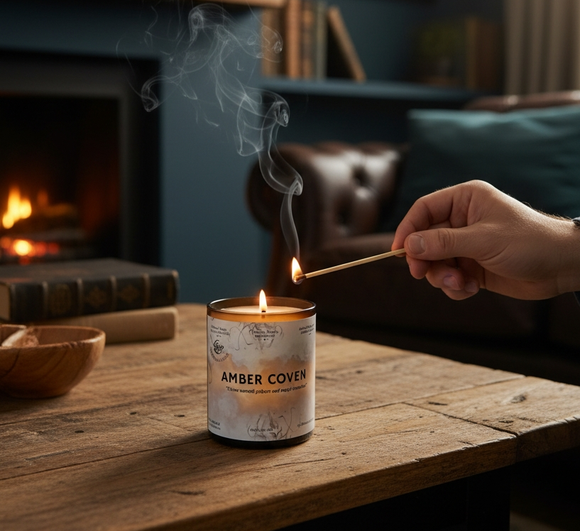 Amber Coven Fragrance Oil Candle – Warm Honey & Resinous Woods