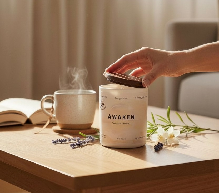 Awaken Fragrance Oil Candle – Lavender, Jasmine & Warm Amber