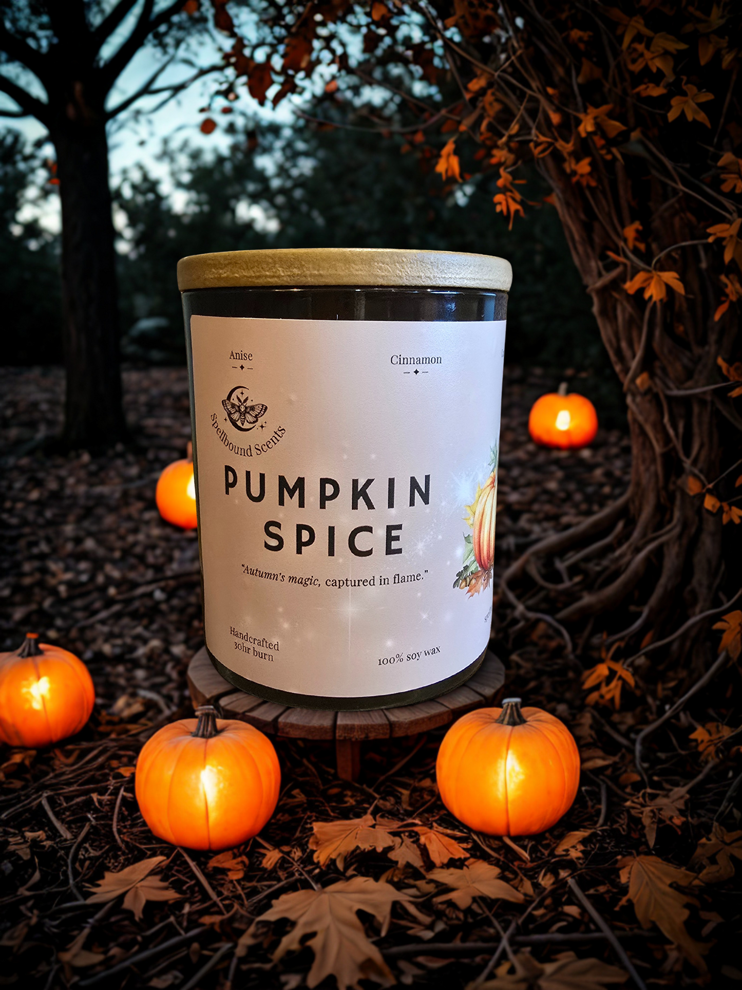 Pumpkin Spice Candle – Eco-Luxury Soy Wax Candle with Cinnamon, Nutmeg, Clove & Sweet Pumpkin