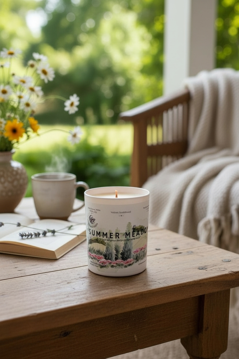 Summer Meadows Fragrance Oil Candle – Lily, Soft Florals & Cotton Musk
