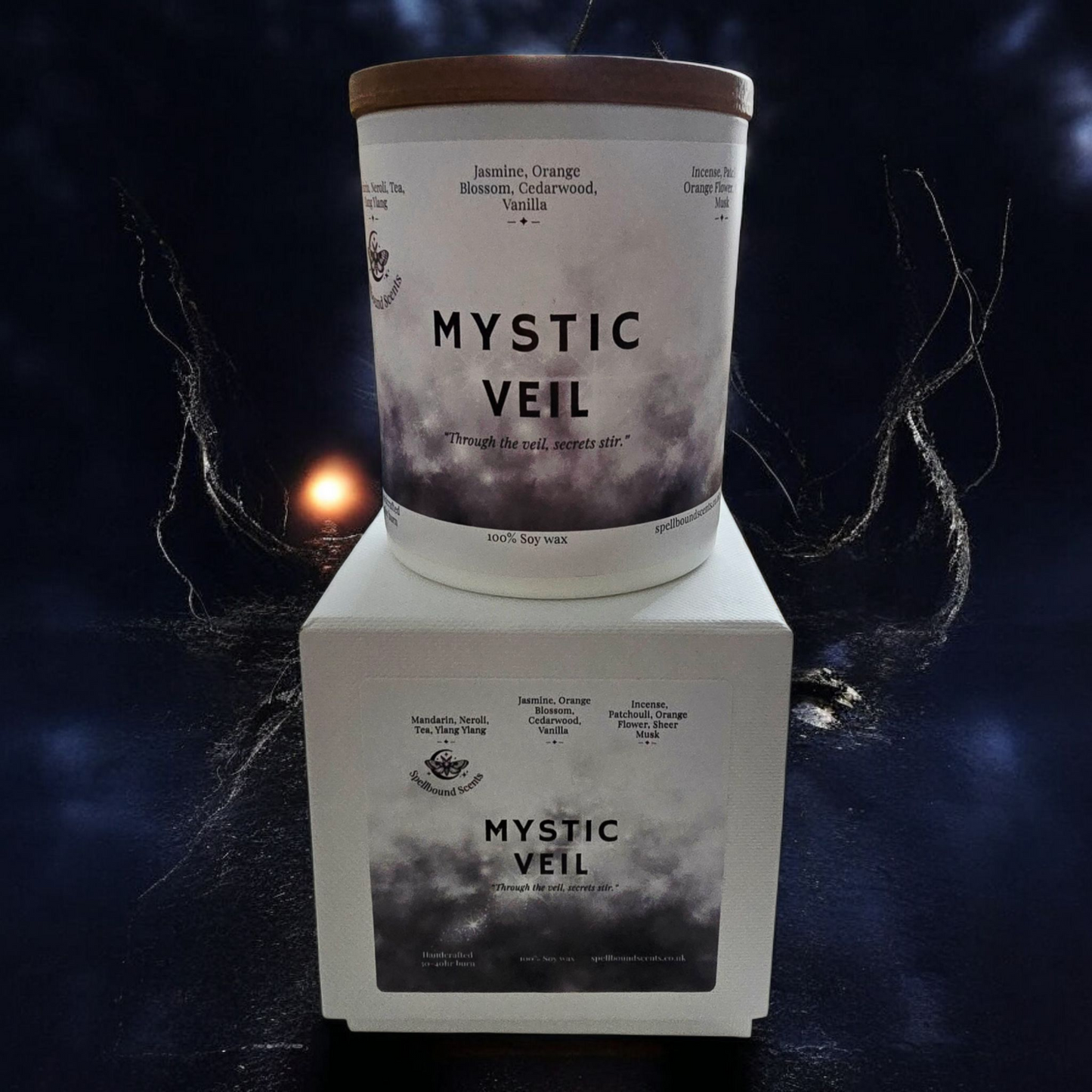 Mystic Veil Fragrance Oil Candle – Neroli, Jasmine & Soft Incense